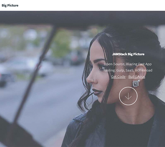 Open-source JAMstack app with HTML5Up BigPicture design - provided by AppSeed.